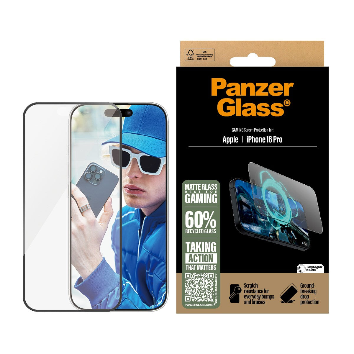 PanzerGlass® Gaming Screen Protector iPhone 16 Pro | Ultra-Wide Fit
